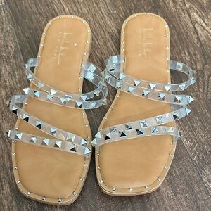 Clear Studded Sandals